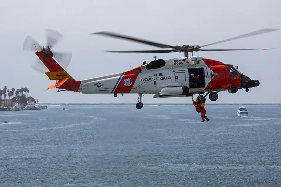 An MH-60T Sikorsky Jayhawk Helicopter Conducts an Aerial Demonstration