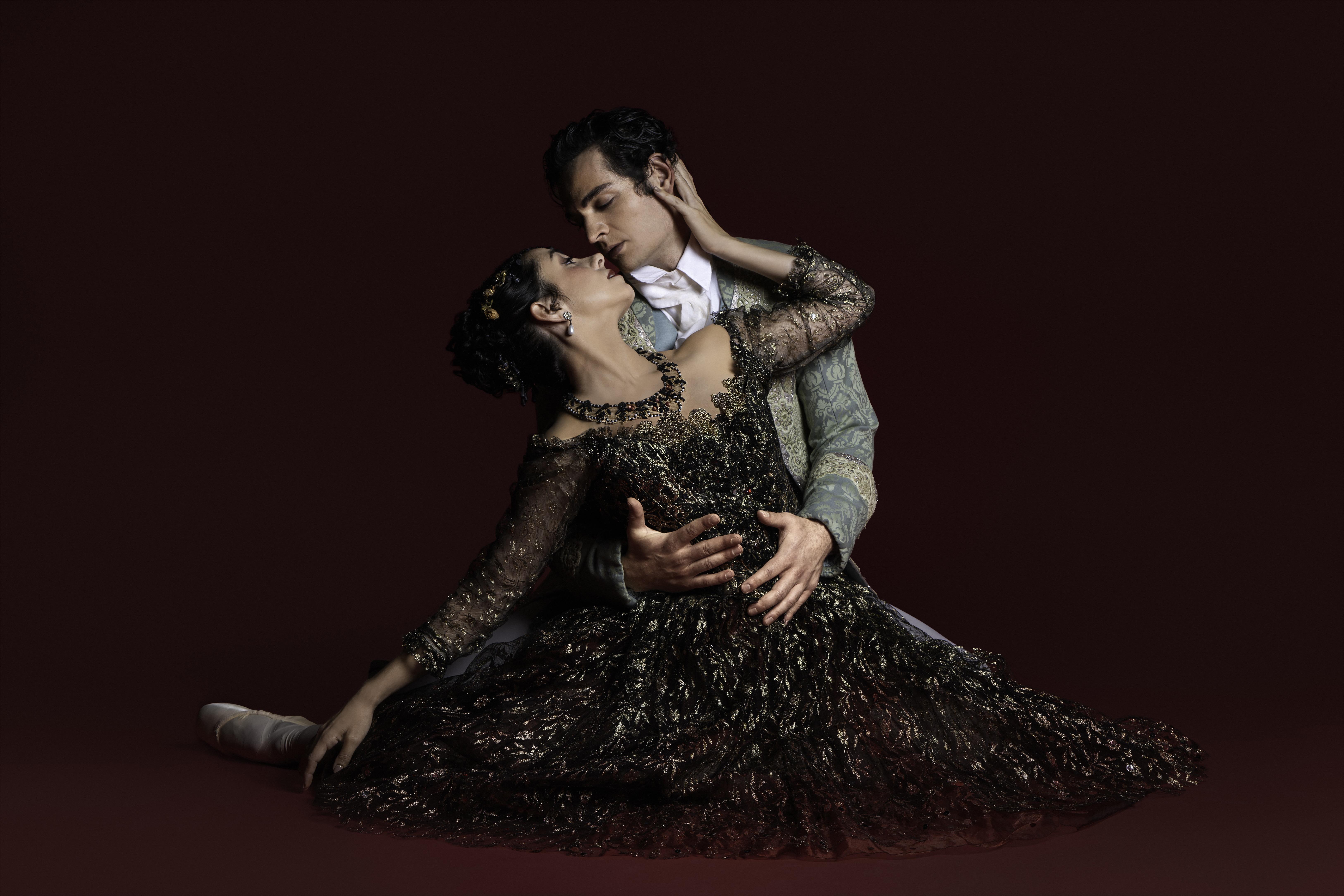 Houston Ballet First Soloist Mónica Gómez and Principal Angelo Greco. Photo by Alana Campbell (2026). Courtesy of Houston Ballet.